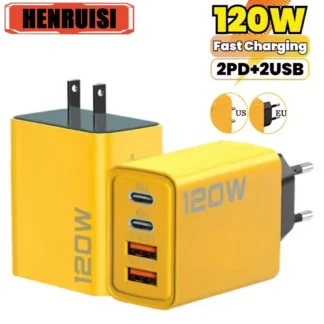 120W Fast Charging 4 Ports Mobile Phone Charger Adapter