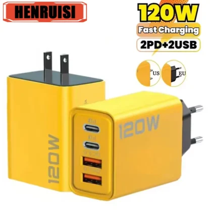 120W Fast Charging 4 Ports Mobile Phone Charger Adapter