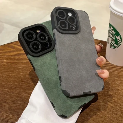 Matte Leather Silicone Phone Case - Image 4
