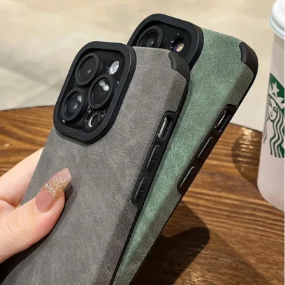 Matte Leather Silicone Phone Case - Image 3