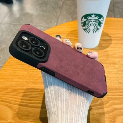 Matte Leather Silicone Phone Case - Image 7