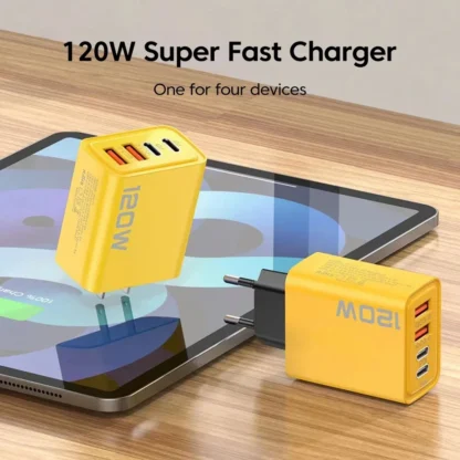 120W Fast Charging 4 Ports Mobile Phone Charger Adapter - Image 3