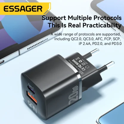 Essager 20W GaN USB Type C Charger PD Fast Charge - Image 5