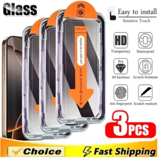 3PCS Dust Free Tempered Glass For iPhone 16 Pro Max
