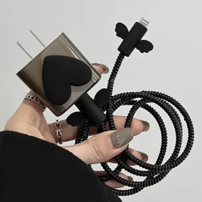 Black Love Charging Cable Protector