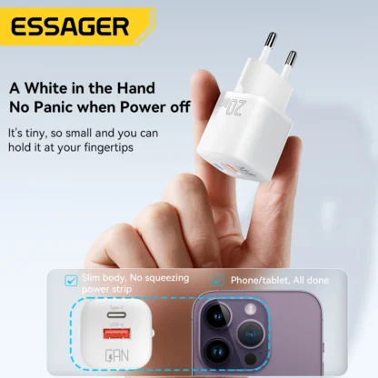 Essager 20W GaN USB Type C Charger PD Fast Charge - Image 3