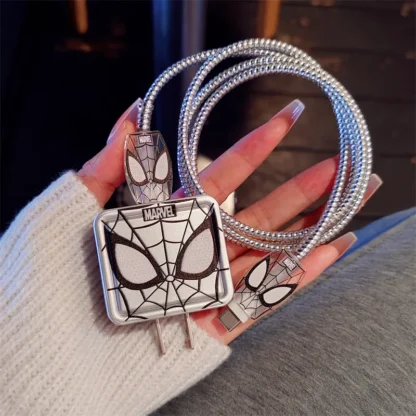 Spiderman Silver Charger USB Cable Protector - Image 2