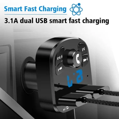 Car MP3 Player Dual USB Fast Charging Adapter - Image 3