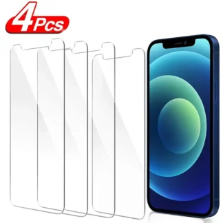4PCS Protective Glass on For iPhone 11 12 13 14 15 16 Pro Max