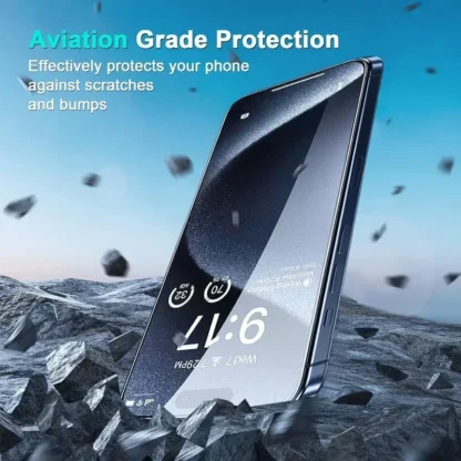 3PCS  Anti-peep Tempered Glass For iPhone 15 Pro Max - Image 2